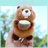 Marmota Hug Bowl Cute Animal Plush Pendant Keychain Accessory Backpack Decor