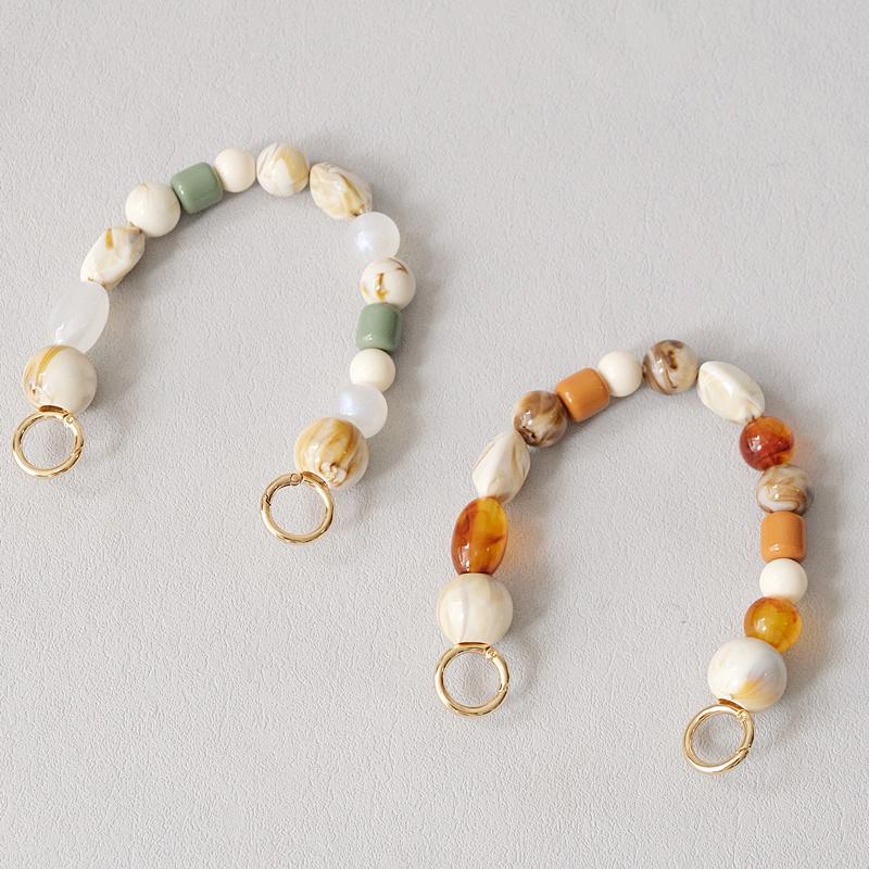 Новая женская сумка, аксессуар на ремешке, винтажные янтарные акриловые бусины из смолы, детали, роскошный браслет ручной работы, женский милый браслет с ручкой для сумки, цепочка