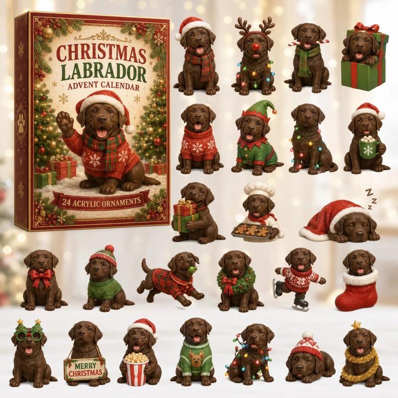 2026 Dog-Themed Christmas Advent Calendar Acrylic Blind Box Gift Kids Adults Decorative Hanging Ornament