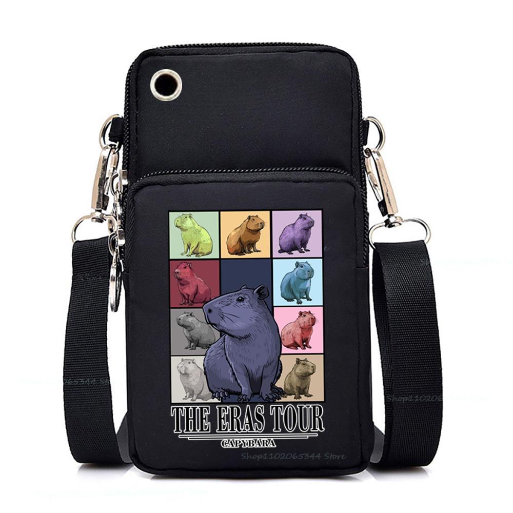 Женские маленькие сумки через плечо Симпатичная мини-сумка для мобильного телефона Capybara Подростковые забавные сумки через плечо с изображением животных Capybara Женские сумки-мессенджеры