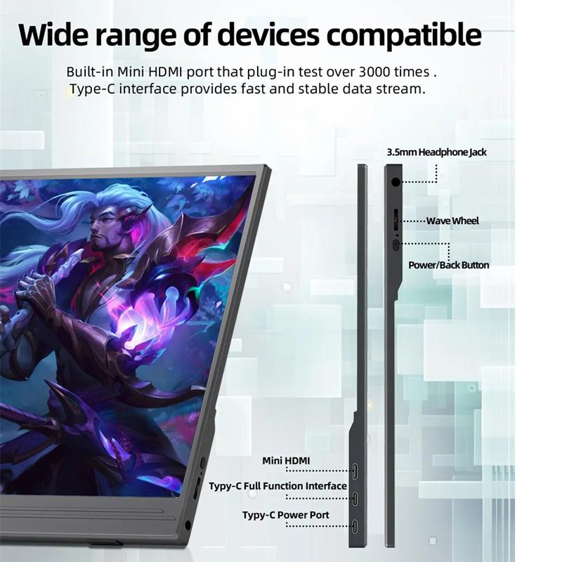 14/15,6-дюймовый портативный монитор с сенсорным экраном 1920*1080 для ноутбука XBox PS4/5 Switch сотовый телефон ПК расширение Mobile Touch Mointor