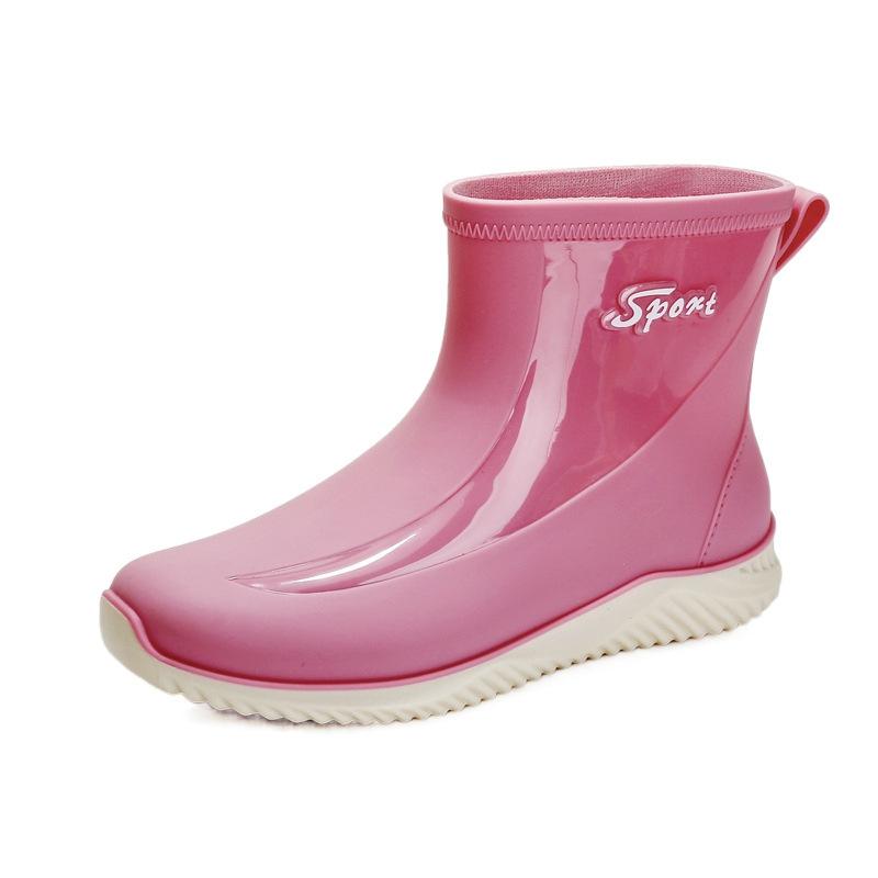 Модные резиновые сапоги для женщин, летние низкие короткие резиновые сапоги, бахилы для мойки автомобиля, резиновая обувь, весенние и осенние водонепроницаемые туфли Tide