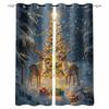 Christmas Tree Reindeer Forest Winter Blackout Curtains For Living Room Bedroom Window Treatment Blinds Drapes Kitchen Curtains