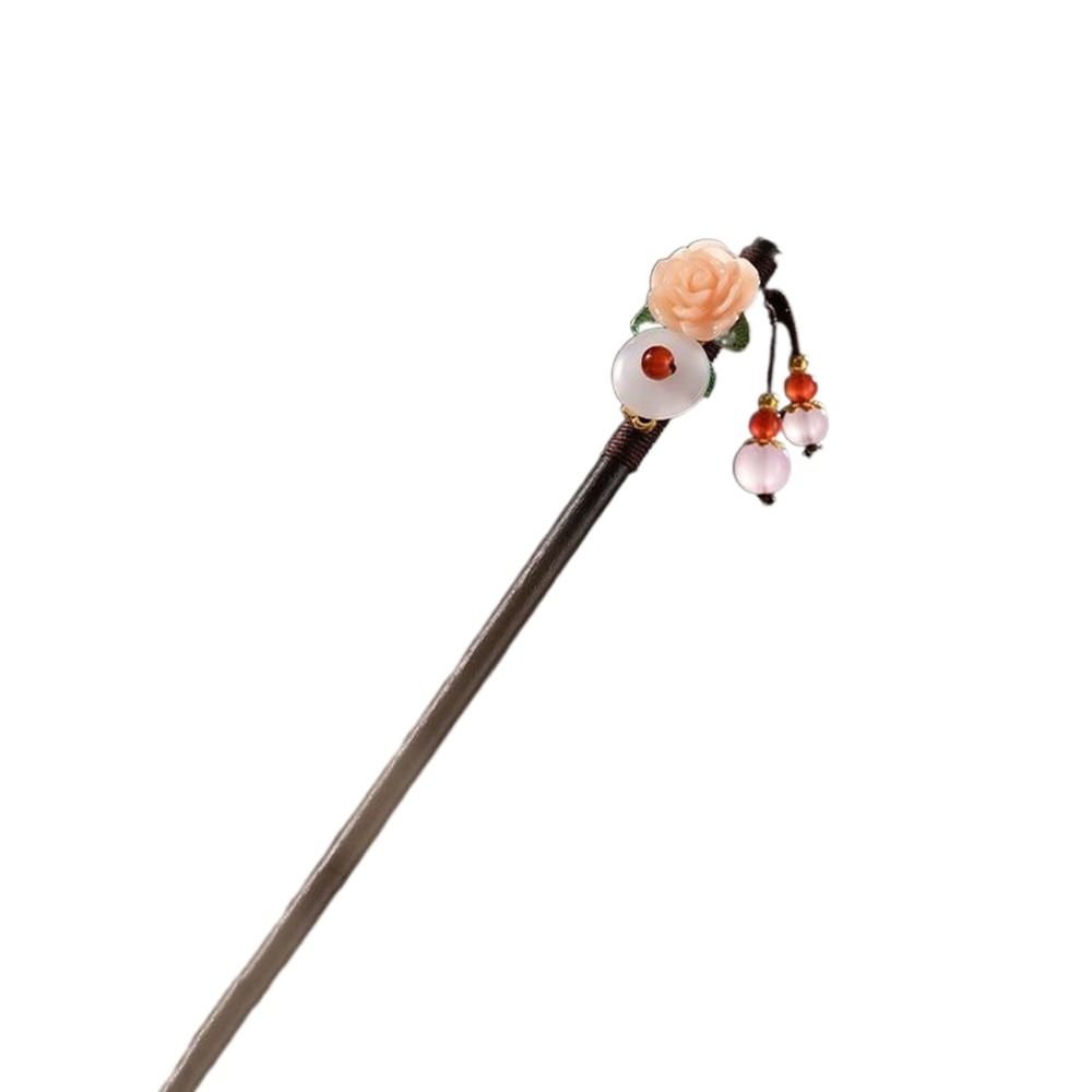 Disk Hair For Ladies Hair Accessories Flower Hair Sticks Wooden Hair Fork Chinese Style Hairpin