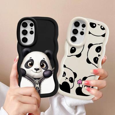 Мягкий чехол-бампер с рисунком панды для Samsung Galaxy A26 S21 S25 S24 S22 Ultra S20 FE A25 S23 Plus A54 A35 A34 A36 A55 A24