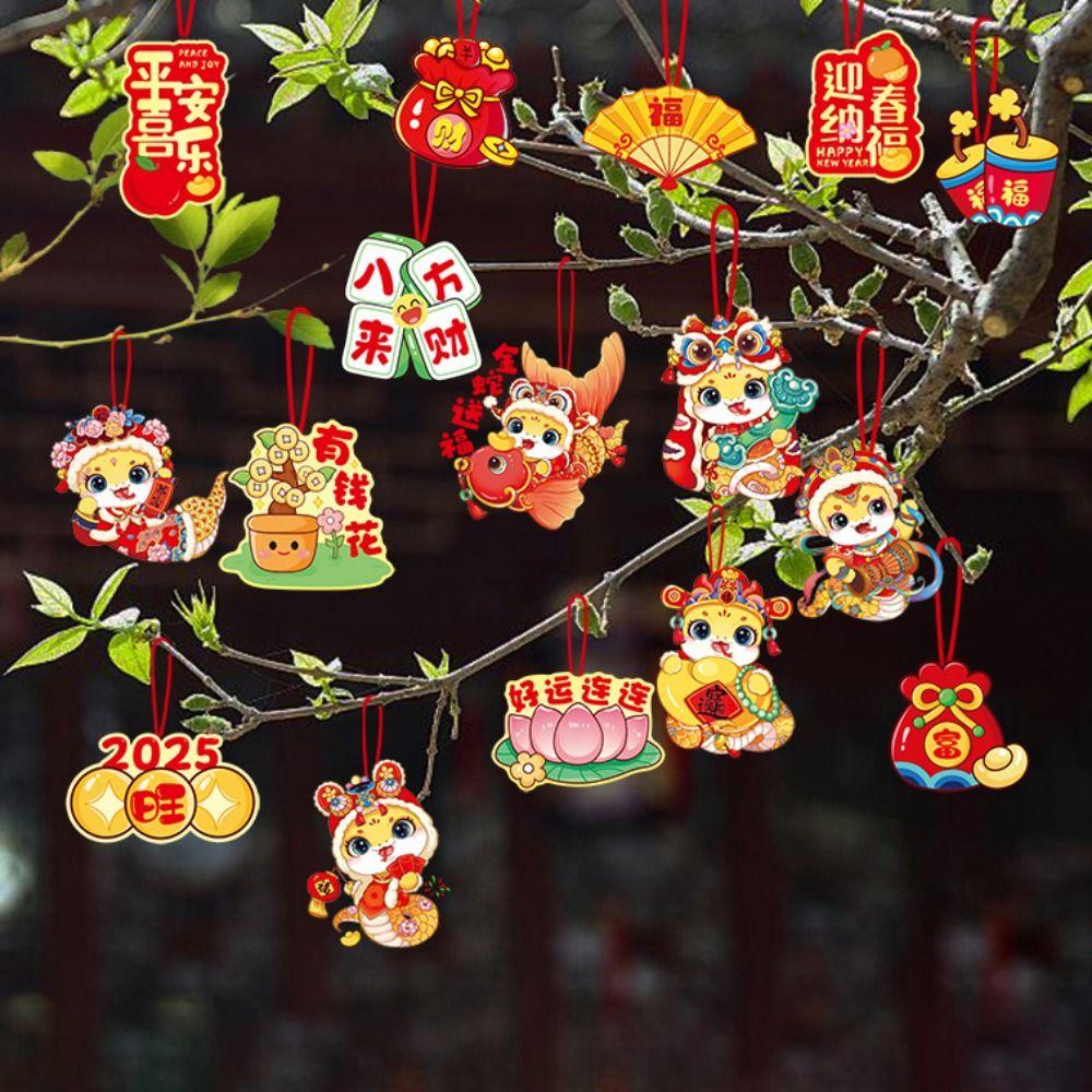 Zodiac Snake Snake Year Hanging Pendants Chinese Style Potted Plants Hanging Card  Spring Festival