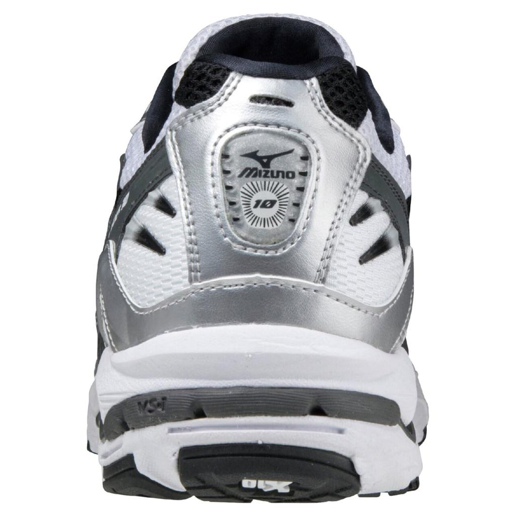 Mizuno Кроссовки Wave Rider 10, Белый/Черный/Серебристый, Размер 26.0 см, 2E