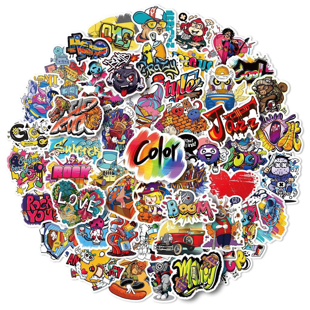 200 Cool Graffiti Stickers Personalized Creative Cartoon Scooter Suitcase Notebook Helmet Graffiti Stickers