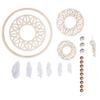 Large Dreamcatcher Kit 74 Cm - Wooden Disc Ø 18 Cm, Beads, String, Feathers