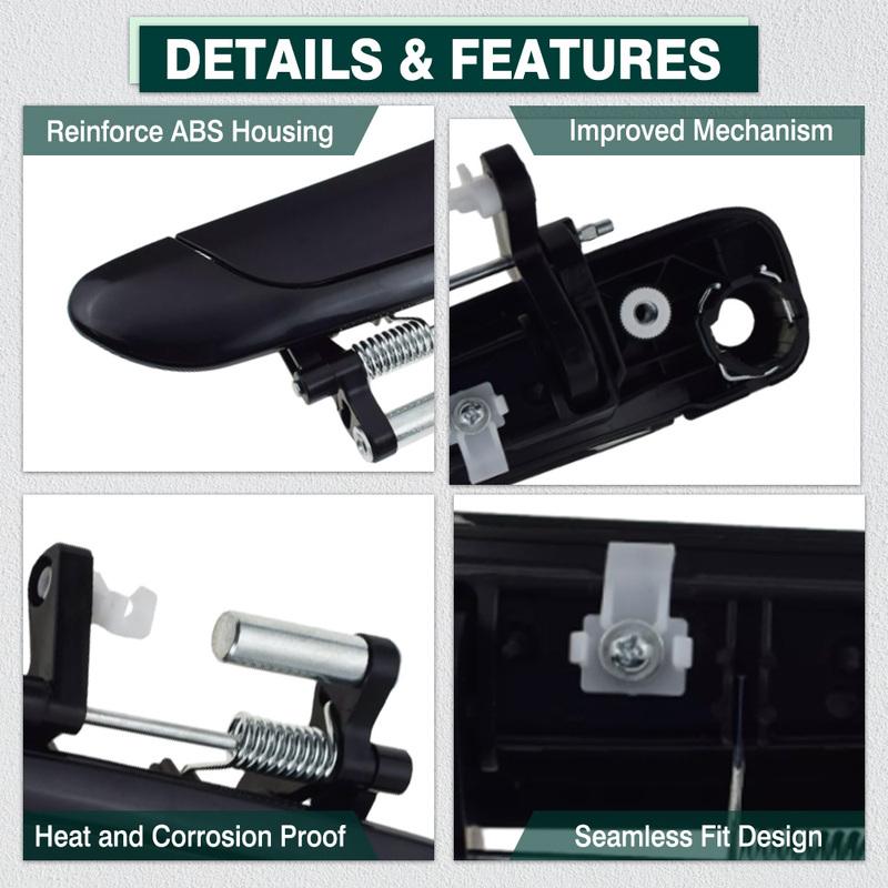 Черная ручка внешней двери передняя задняя левая правая для Honda Fit City Jazz 2002-2008 Civic Sedan Coupe 2001-2005 72180-SEL-T01