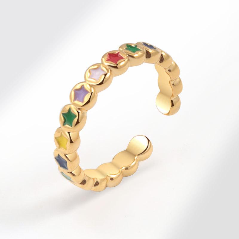 Высококачественное красочное кольцо с открытым сердечком в виде капли масла, простой и щедрый вкус, женская ниша, высокая роскошь, эмаль, модные тенденции, кольцо, ювелирные изделия