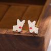 Chic Puppy Epoxy Stud Earrings for Women