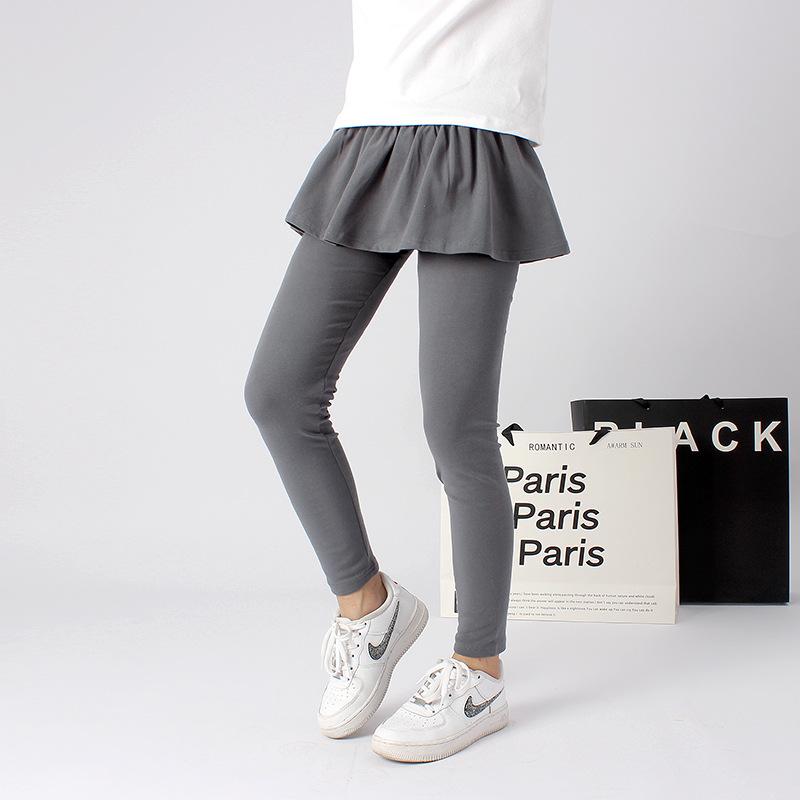 Весенние леггинсы в корейском стиле, однотонные юбки и брюки для девочек