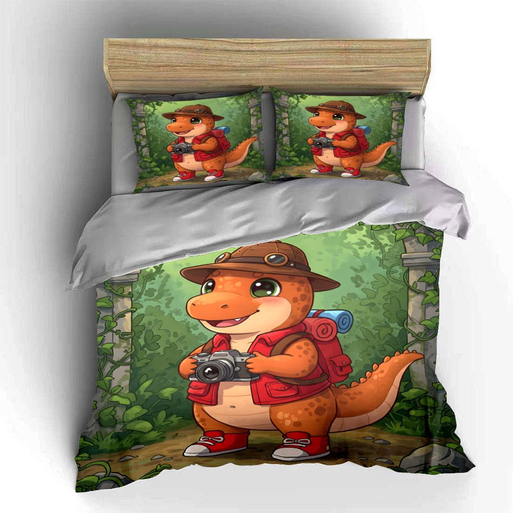 Cartoon dinosaur with accessories. Bedding sets Duvet cover sets Duvet covers Pillowcases(1 * Duvet Cover 2 * Pillowcases without duvet insert)