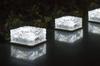 GWSOLAR Garden Brick Light, Set of 4 10cm Square Glass Bricks, Smart Lighting, Outdoor, Waterproof, White, 20 Lumens Brightness, Automatic OnOff,