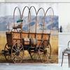 Западные ковбойские шторы для душа Винтажные шторы для ванной с лошадьми Фермерский стиль Западный кантри Первобытный Винтажные американские шторы для ванной