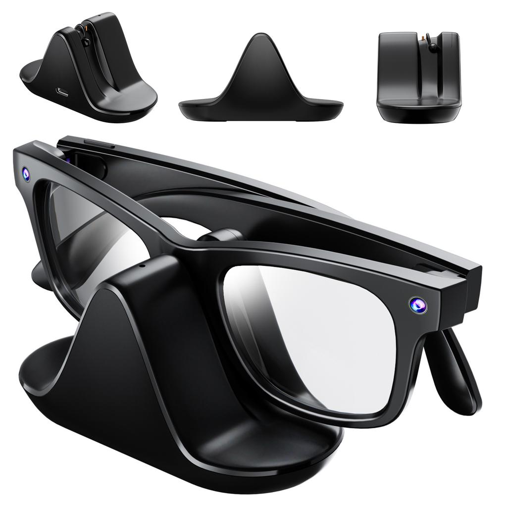 Мини-док-станция для зарядки умных очков Meta Wayfarer/Headliner/Skyler, портативная станция-зарядное устройство для путешествий с кабелем USB-C и светодиодной подсветкой