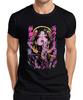 Cyberpunk Manga Woman Gothic Tattoo Floral E-Girl Neon Aesthetic Mens T-Shirt