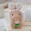 Kawaii Creative Hat Rabbit Plush Toy Keychain Cute Cartoon Rabbit Keychain Pendant Backpack Decoration Birthday Gifts
