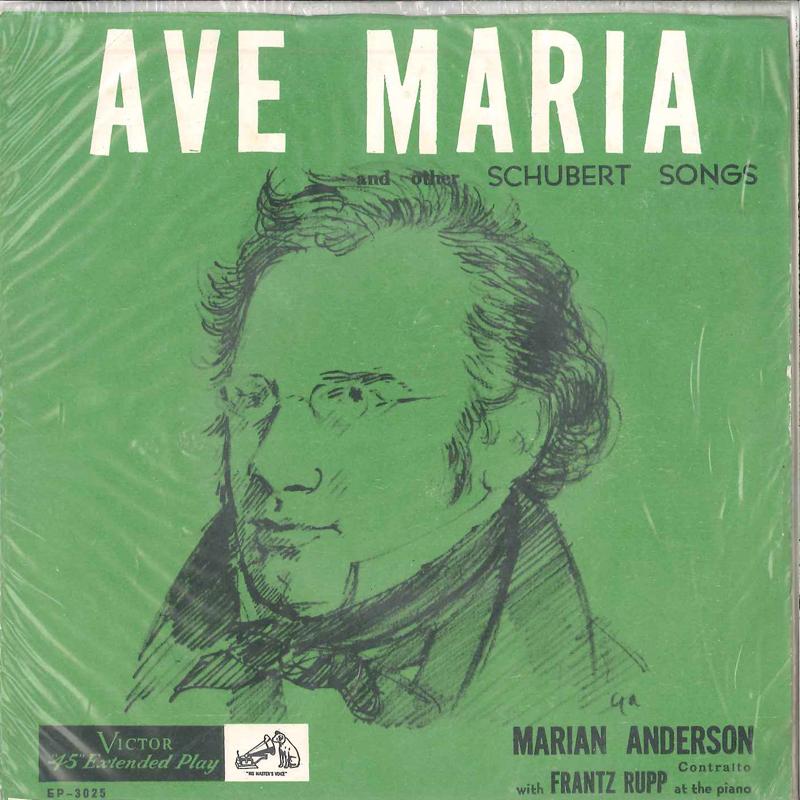 7-дюймовая пластинка MARIAN ANDERSON FRANTZ RUPP - Ave Maria And Other Schubert Songs EP3025 VICTOR Япония Классика Б/у