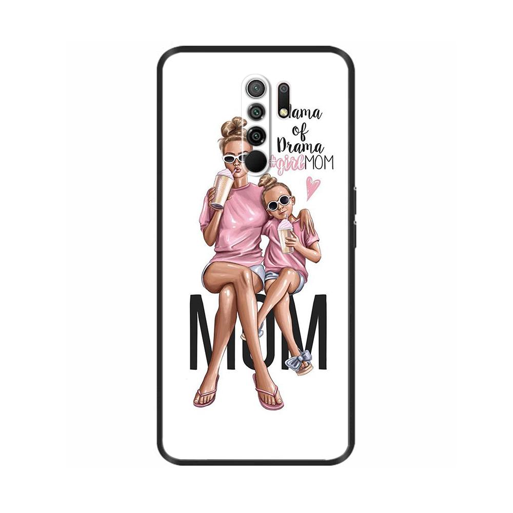 Силиконовый чехол для Xiaomi Redmi 9 Redmi9 Чехол Задняя крышка Coque Funda Оболочка Мягкий Черный ТПУ Милый Мультяшный Чехол-сумка для телефона Бампер Защитный