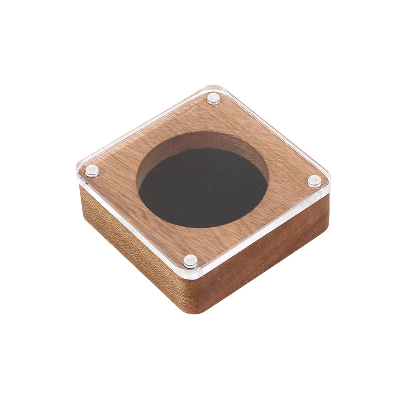 Деревянная коробка-витрина для капсул с монетами с прозрачной крышкой Компактный держатель для хранения монет Кейс для презентации серебряных долларов