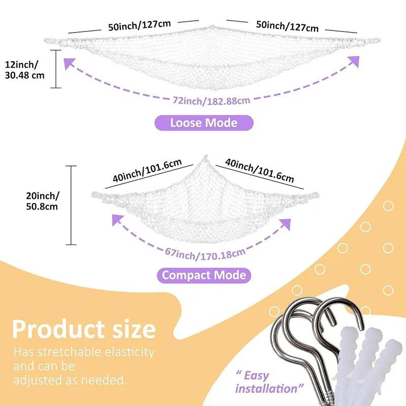 For Toy Hammock Mesh Kids Bedroom Storage Nursery Teddy Bear Net Child Organizer Stuffed Towels Tidy Soft Storage
