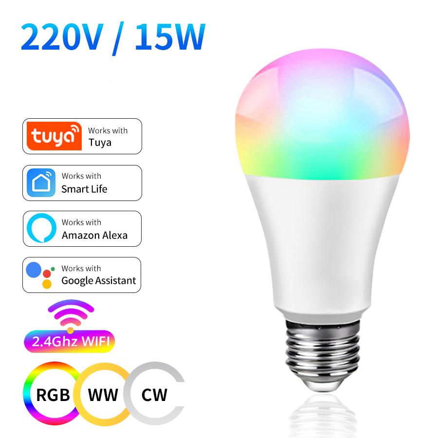 Smart WiFi Bulb Alexa LED Lamp 220V 110V 20W 15W 10W E27 RGB Smart Light Bulbs Smart Life App Remote Google Home Voice Control