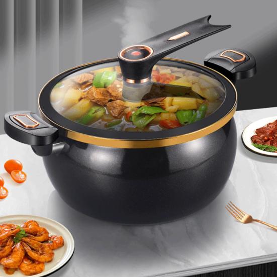 Антипригарная кастрюля для супа с керамическим покрытием и крышкой 8 л скороварка с микродавлением кастрюля для приготовления пищи без тяжелых металлов для плит