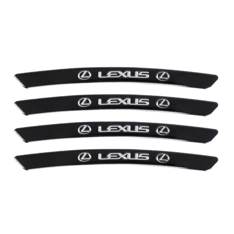 4Pcs Aluminum Alloy Car Wheel Rim Decal Decorative Sticker For Lexus F-SPORT ES RX NX LS UX LM LX GX LC RZ IS CT GS RC HS SC TX