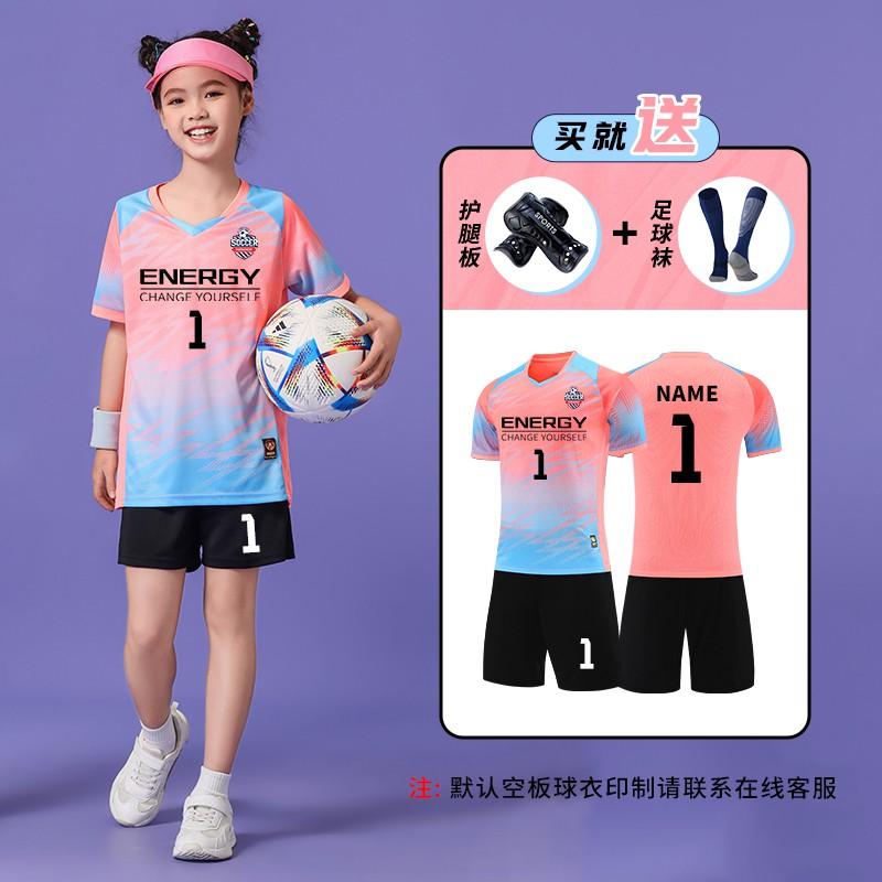 Kids Soccer Jersey Set Youth Training Match Uniforms Team Sport Shirts Shorts Custom Name Number