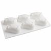 6-Cavity Mango Mousse Silicone Cake Mold, Non-Stick Dessert Baking Form with Hanging Holes