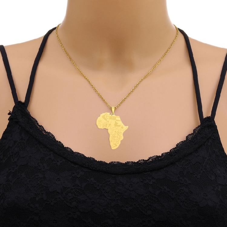 Нержавеющая сталь Карта Африки Кулон Ожерелье Украшения Африканский Символ Ожерелье