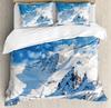 Snow Christmas Duvet Cover Set, Decorative 3 Piece Bedding Set With 2 Pillow Shams, Single King Queen Twin Size Bed Collection