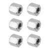 PATIKIL M6 X 1 High Nut Hex 6pcs Coarse Fully Rod Coupling Stud Connector Silver Tone Coupling, 10mm/0.4" Long, Thread, Threaded, Nut, Fastener,