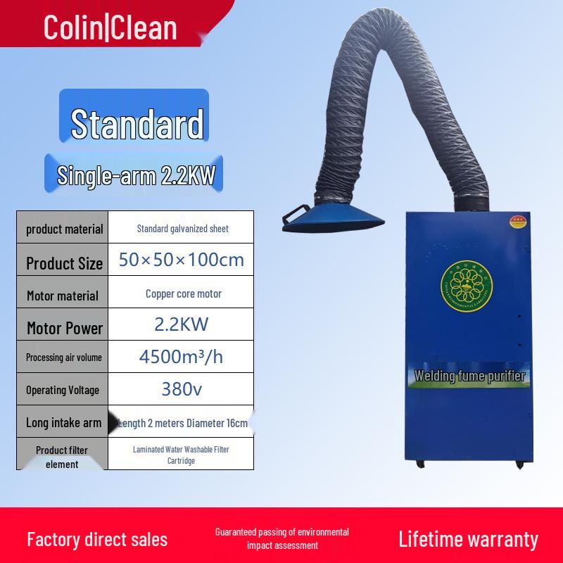 Mobile Welding Fume Purifier & Dust Collector for Soldering and Industrial Use