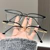 Vintage Pochromic Half-Frame Glasses for Men Anti-Blue Light Color Changing Rectangular Computer Eyewear