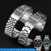 22-миллиметровый ремешок из нержавеющей стали для Casio Duro MDV-107-1A MDV-106 Marlin Мужской Дайвинг Изогнутый конец Сплошной металлический браслет для часов Ремешок Пояс