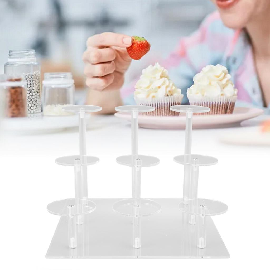 Display Riser Shelf Clear Acrylic Cake Stand Multifunctional for Cupcakes Jewelry Cosmetics Christma