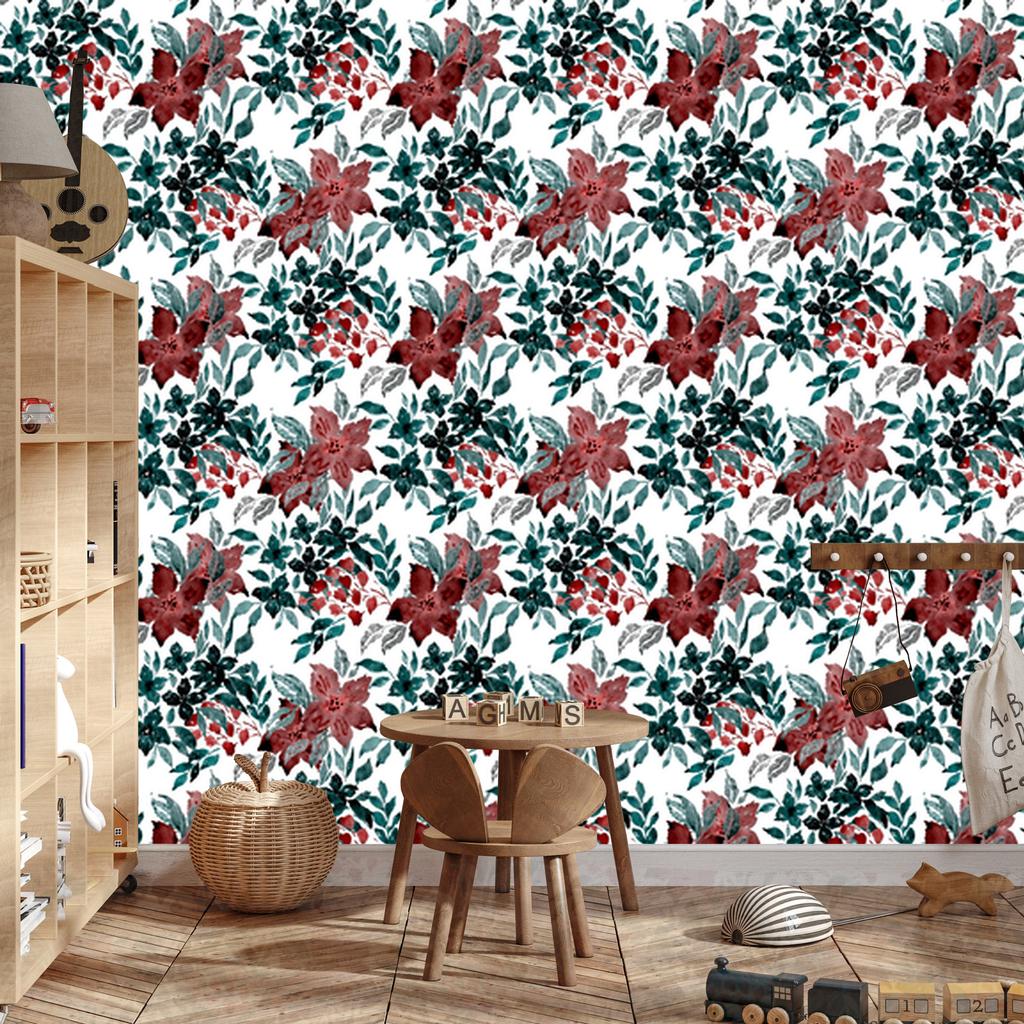 Beautiful Watercolor Flowers Wallpaper for Living Room and Bedroom 50x1000