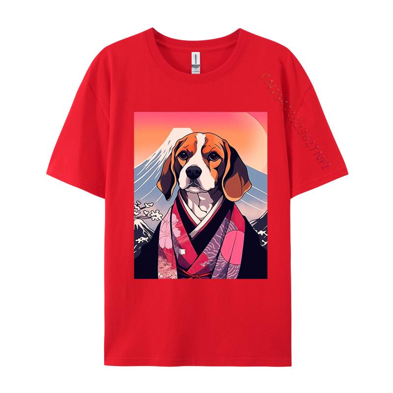 Beagle Dog Mount Fuji Tshirt Japanese Style Men T Shirt Funny Top Tshirts for Men Streetwear Mens Cotton Clothes
