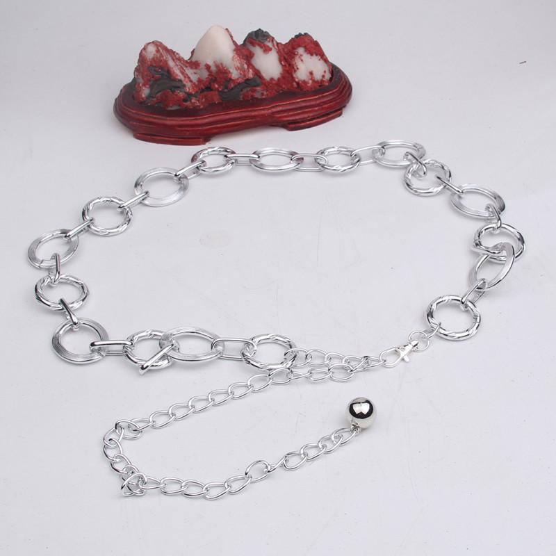 Металлическая цепочка на талию Женская простая ветряная круглая декоративная кольцевая цепочка с ремнем для платья