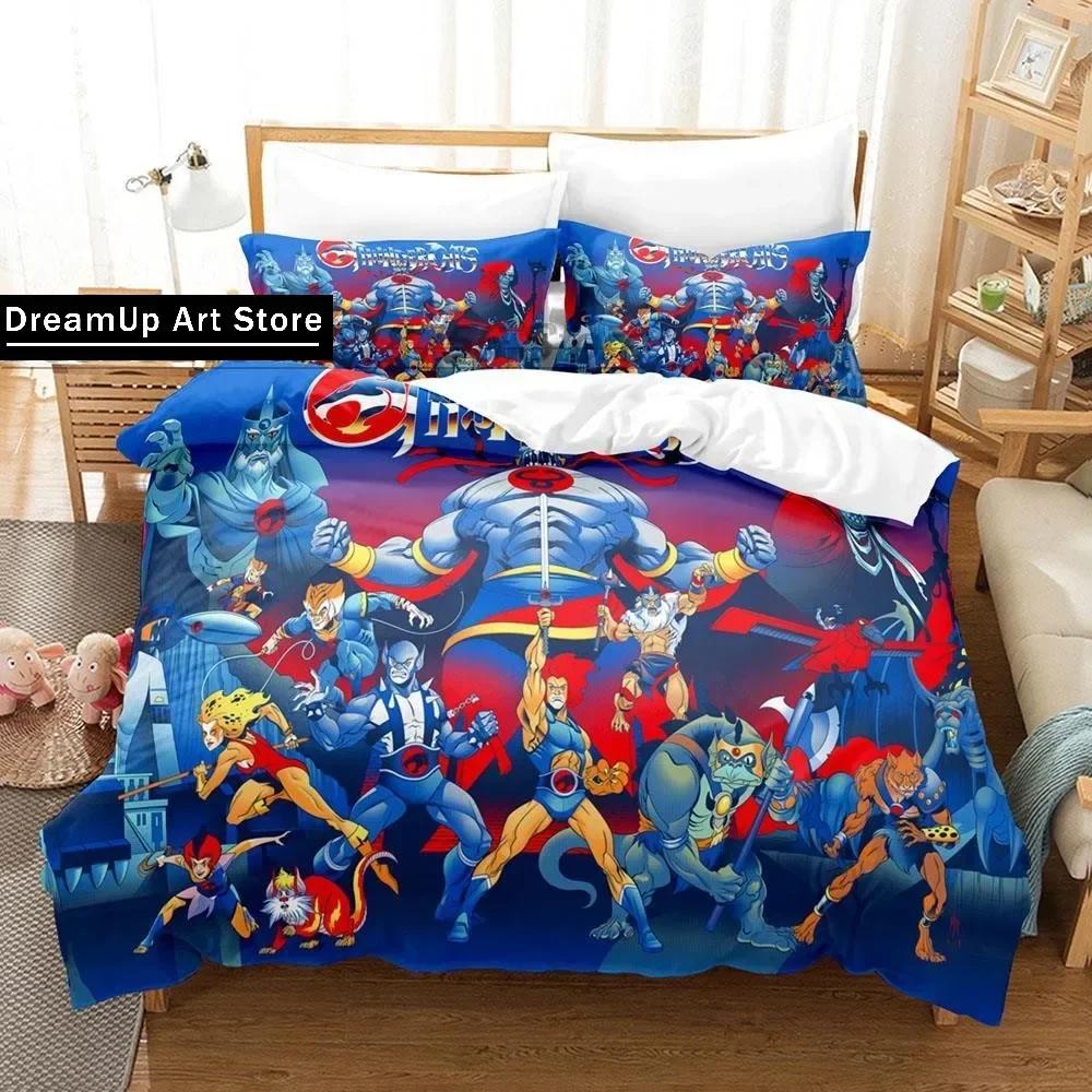 Постельное белье Thundercats Односпальное Полуторное Двуспальное Queen King Размер Постельный комплект Взрослая Детская Спальня Комплекты с пододеяльником 3D Печать Аниме Комплект постельного белья