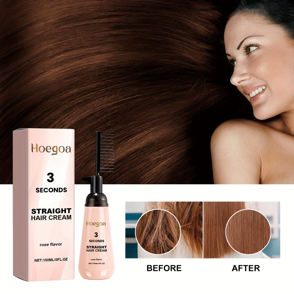 Крем для выпрямления волос с ароматом розы, гладкие и не спутывающиеся волосы, восстановление сухих, вьющихся и секущихся кончиков, легкий и увлажняющий уход за волосами