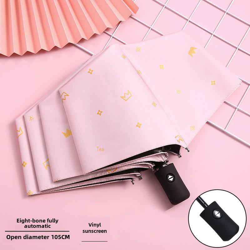 Компактный автоматический симпатичный солнцезащитный козырек и зонт с защитой от УФ-излучения для студентов - двойное использование для солнца и дождя