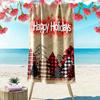Plaid trees sparkling snow Print beach towel, quick drying, suitable for travel, outdoor sports, jogging, the beach and swimming, gift