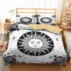 Sun And Moon Duvet Cover Set Black And White Colour Polyester Comforter Cover King Queen Full Size For Men Women Bedding Set