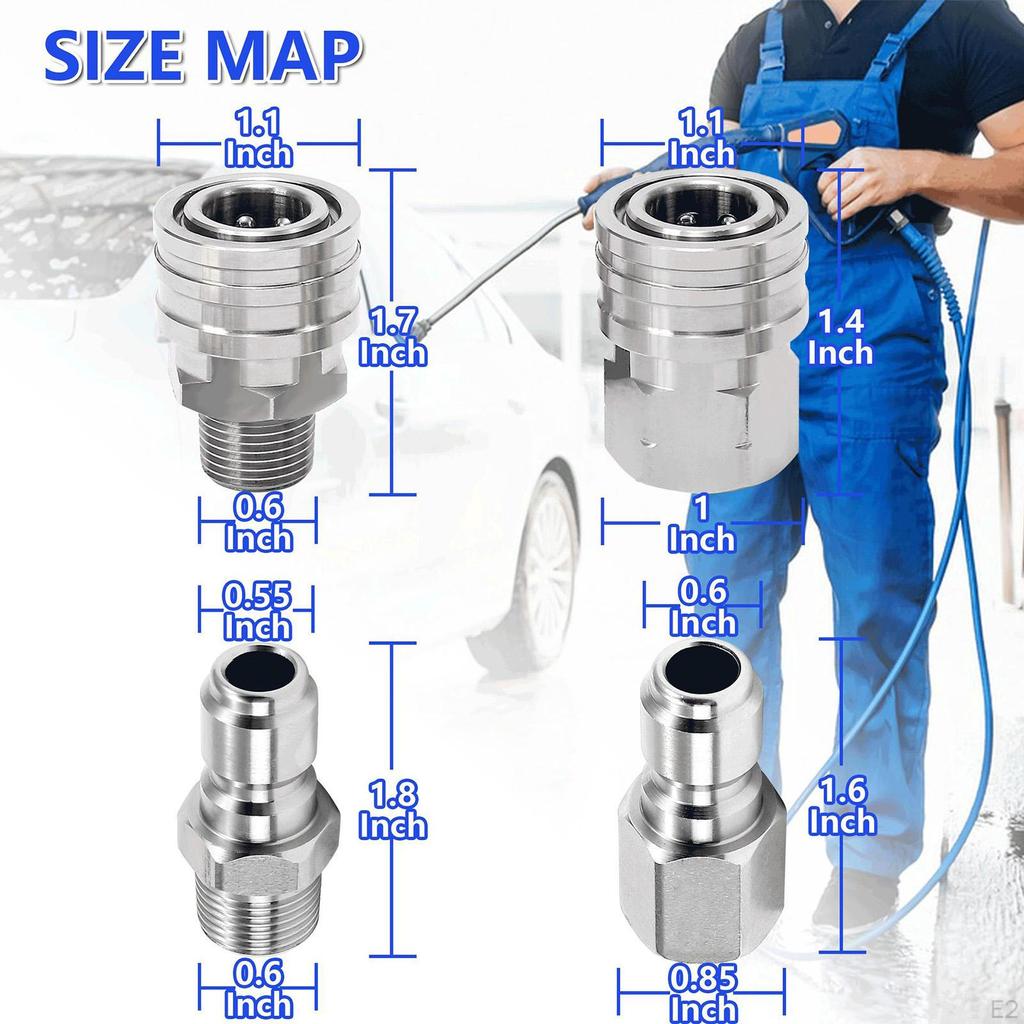 8x комплект адаптеров для мойки высокого давления, высокие, фитинги для мойки автомобилей, облегчающие