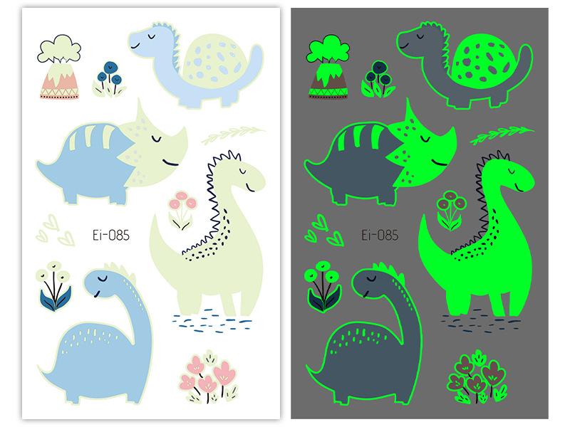 Новые светящиеся наклейки-тату динозавра, детские забавные светящиеся наклейки с героями мультфильмов, наклейки-татуировки