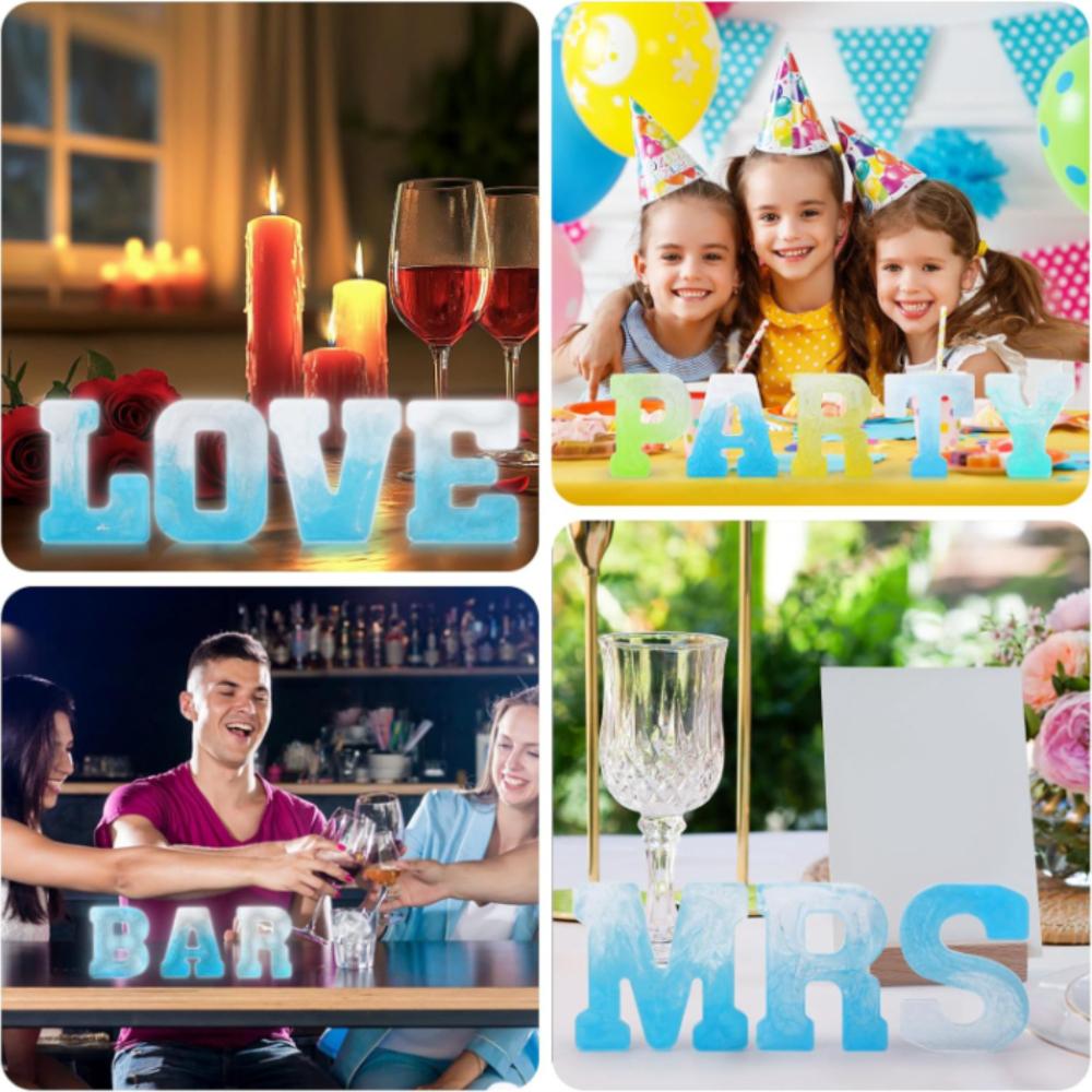 26 штук силиконовых форм для английских букв, 10 силиконовых форм для цифр, 26 форм для букв и цифр, литье смолы для изготовления букв ручной работы